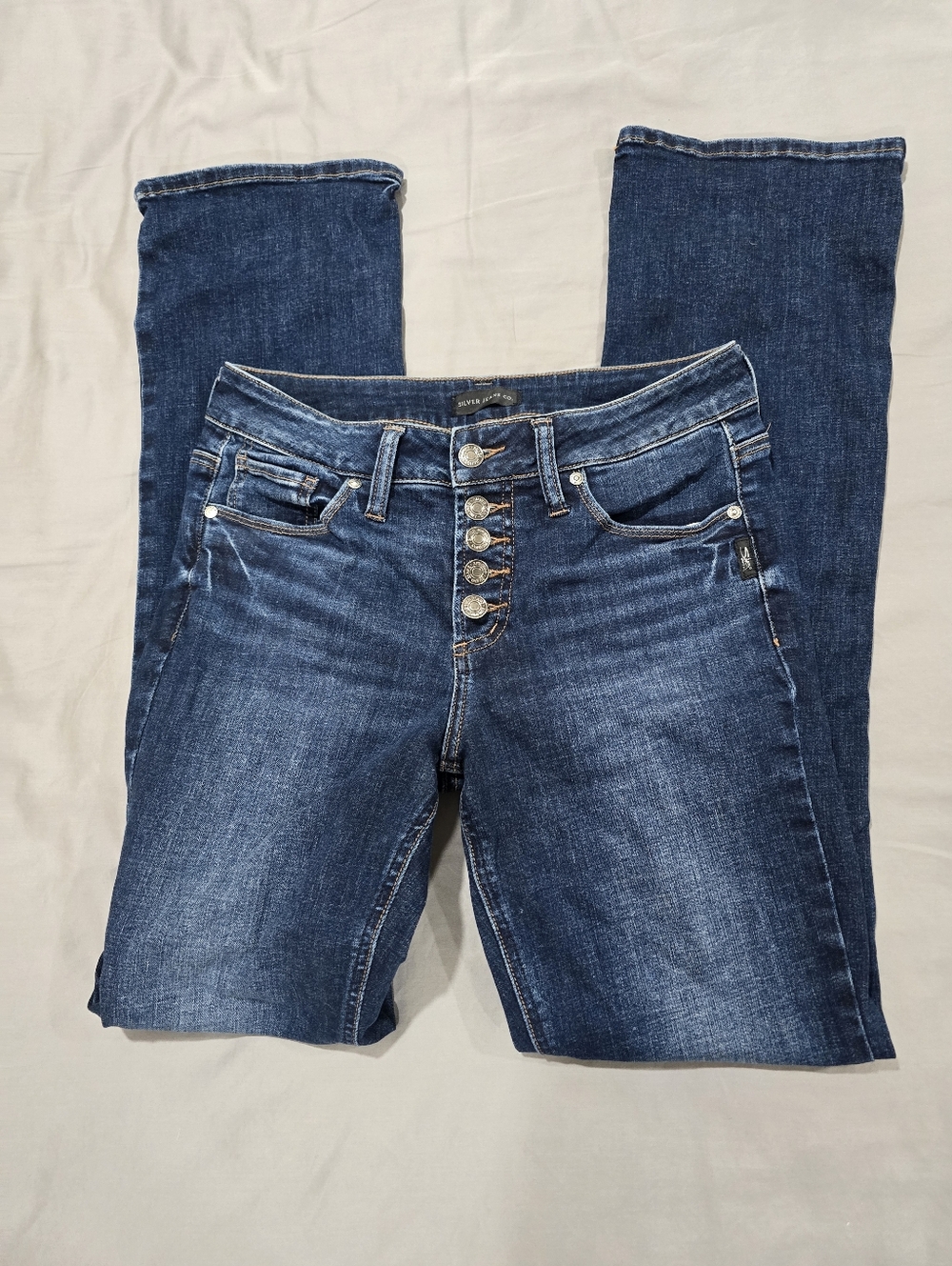 Silver Jeans Suki Slim Boot Cut Dark Blue Button-Fly Jeans